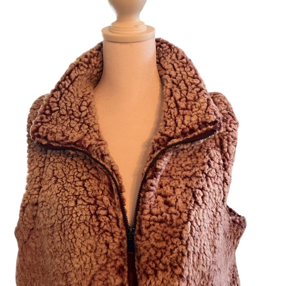 Westbound Brown Sherpa Zip Vest